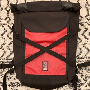 Chrome Industries Bravo Waterproof Lined Carry Biker Backpack Rolltop BLACK/RED